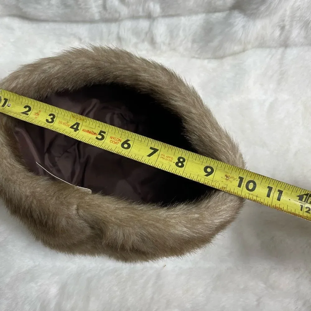 NWT Charta light brown faux fur hat one size